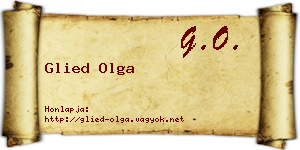 Glied Olga névjegykártya